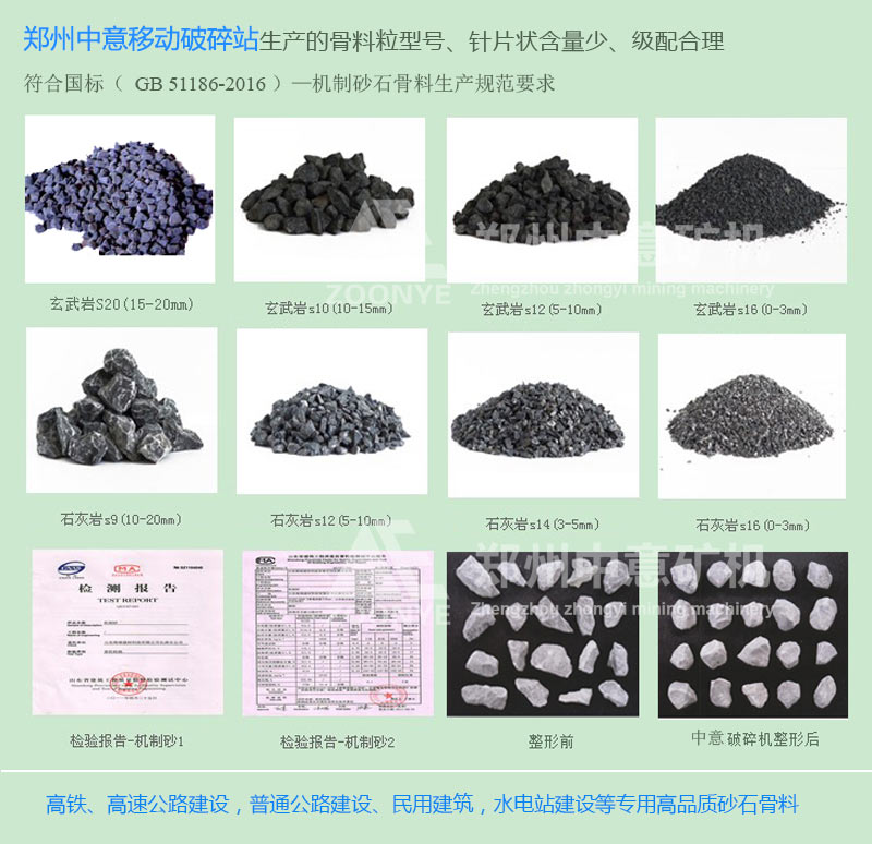 带筛分机设备处理生产出来的再生骨料