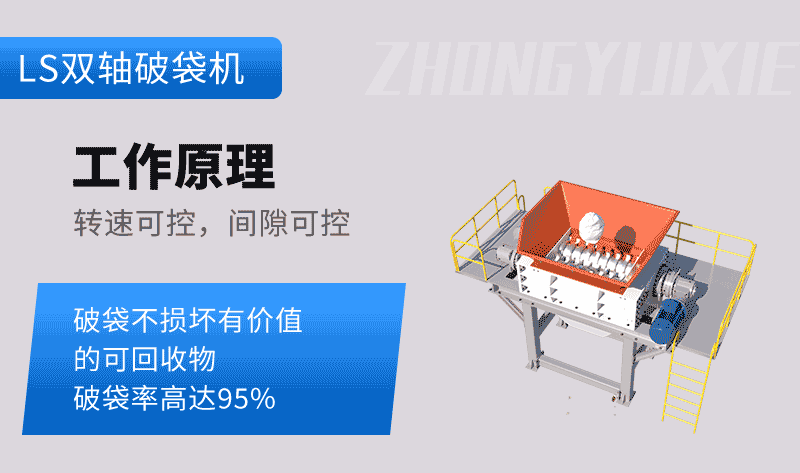 双轴破袋机工作原理